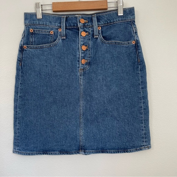 J. Crew Button-front denim skirt Size 25 - Picture 2 of 8